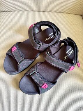 Hotter Walk II Stability+ Sandals Black Magenta US 8.5
